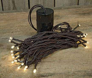 LED Battery Timer Lights, Brown Cord, 35 Lights - The Fox Decor